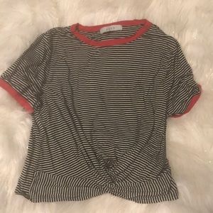 Black & White Striped Crop Top